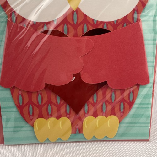 FAB!! ❤️ PAPYRUS Valentines Displayable Owl Embracing Heart Card - Picture 4 of 6