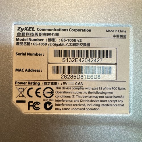 ZyXEL GS-105B v2 5-Port Gigabit Ethernet Switch (146) - Picture 5 of 7