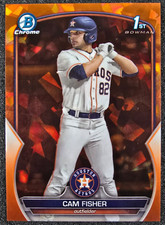 2023 Bowman Draft Sapphire 1st Orange Refractor /25 Cam Fisher #BDC-35
