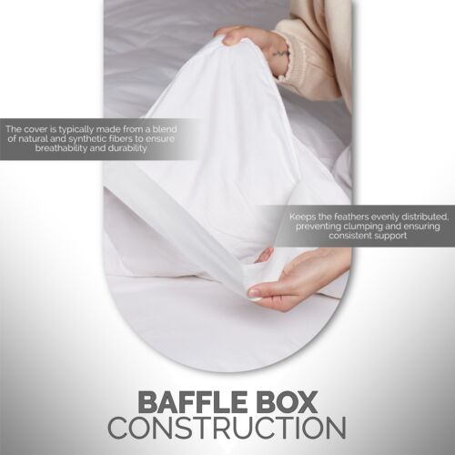LUXURY GOOSE FEATHER & DOWN 15% MATTRESS TOPPER ENHANCER OVERLAY - COTTON CASING - Picture 7 of 12