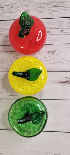 Pisapapeles Art Vidrio Decoración Manzanas Rojo Amarillo Verde Soplado a Mano Decoración de Cocina - Imagen 8 de 10