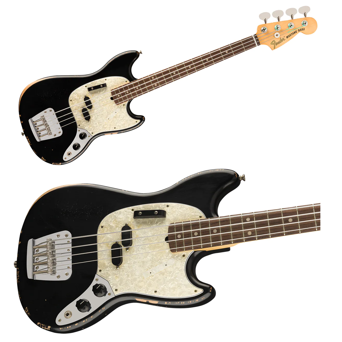 【最終値下げ】Fender JMJ Road Worn Mustang Bass Fender JMJ Road Worn Mustang Bass Guitar - Faded Daphne Blue
