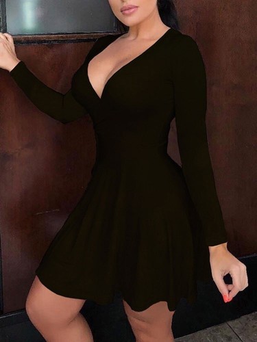 Milloud Plus Size Bodycon Dress – Deep V-Neck Wrap Dress With Front Slit, Stretchy & Flattering For Curves
