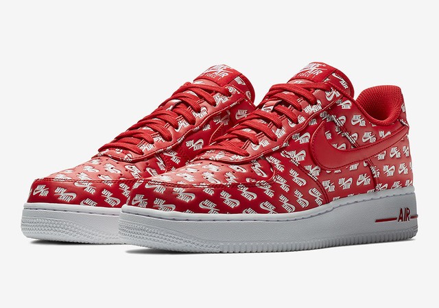 Mens Nike Air Force 1 ´07 QS University Red All Over Logo Ah8462-600 ... The Nike Air Force 1 '07 QS Low “All Over Logo” AH8462-