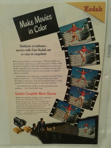 Set of Two Vintage 1947 Kodak Movie Camera Advertisements - Picture 6 of 8