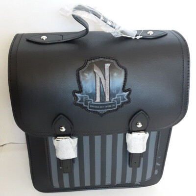 Wednesday Nevermore Crest 10” Backpack (Black) - EUC NWT Wednesday Addams Nevermore Academy Crest Mini Backpack  main image 4