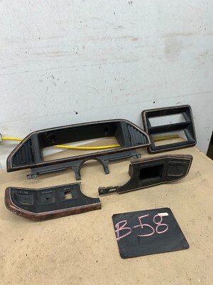 1987-1991 FORD F150 F250 F350 BRONCO WOODGRAIN CLUSTER READIO DASH BEZEL SET 88