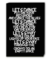 DAVID BOWIE LET'S DANCE LYRICS Canvas Wall Art Print. Various Sizes