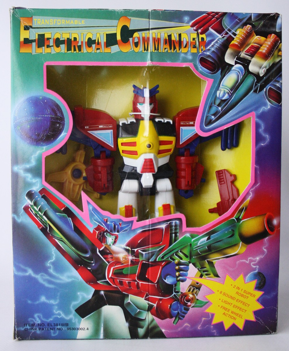 RARE VINTAGE 80'S TRANSFORMING ELECTRICAL COMMANDER ROBOT