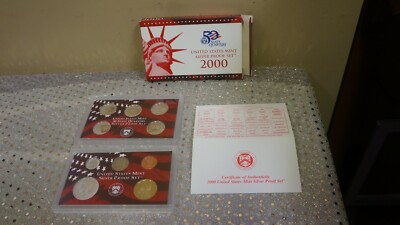2000 US Mint Silver Proof Set-Complete-10 Coins, Box, & Papers | eBay