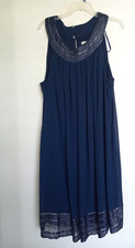 CB Est 1962 Women  s Formal Dress Navy Sleeveless Lace Trim Boat Neck Long Sz 2X