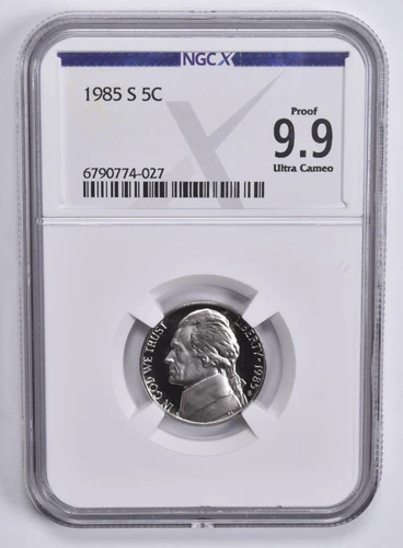 Proof 9.9 UCam 1985-S Jefferson Nickel 5c NGC X NGCX