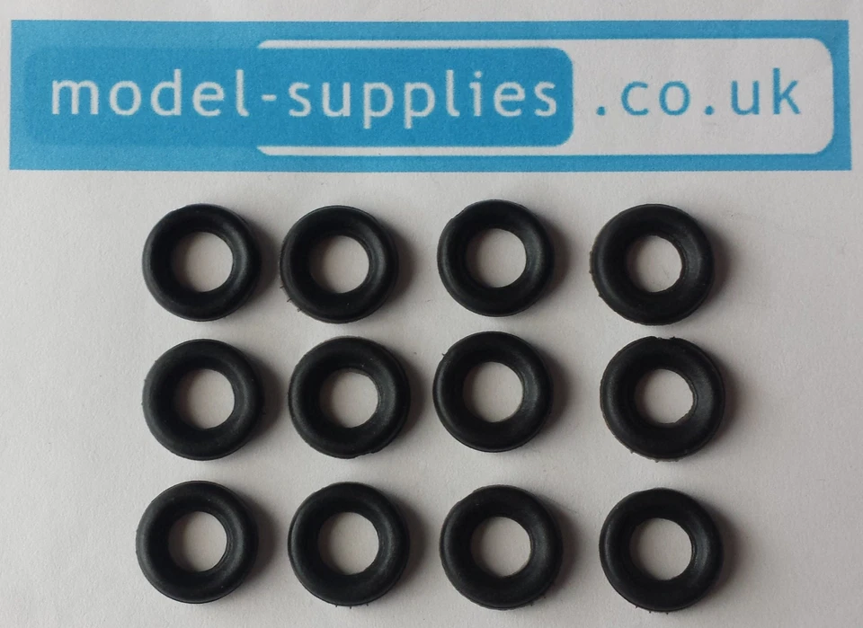 Dinky 15mm Regular Black Smooth Reproduction Tyres fits Dinky Cars Trucks etc - Image 3 of 4