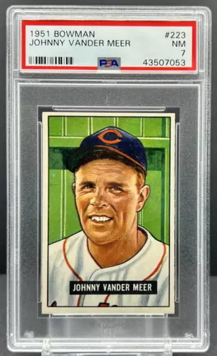1951 Bowman Johnny Vander Meer PSA 7 NM Cleveland Indians Card #223      cc23