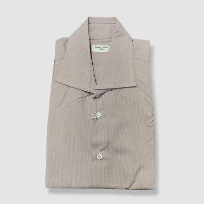 $875 Cesare Attolini Napoli Men's Purple Long Sleeve Dress Shirt Size 16 / 41