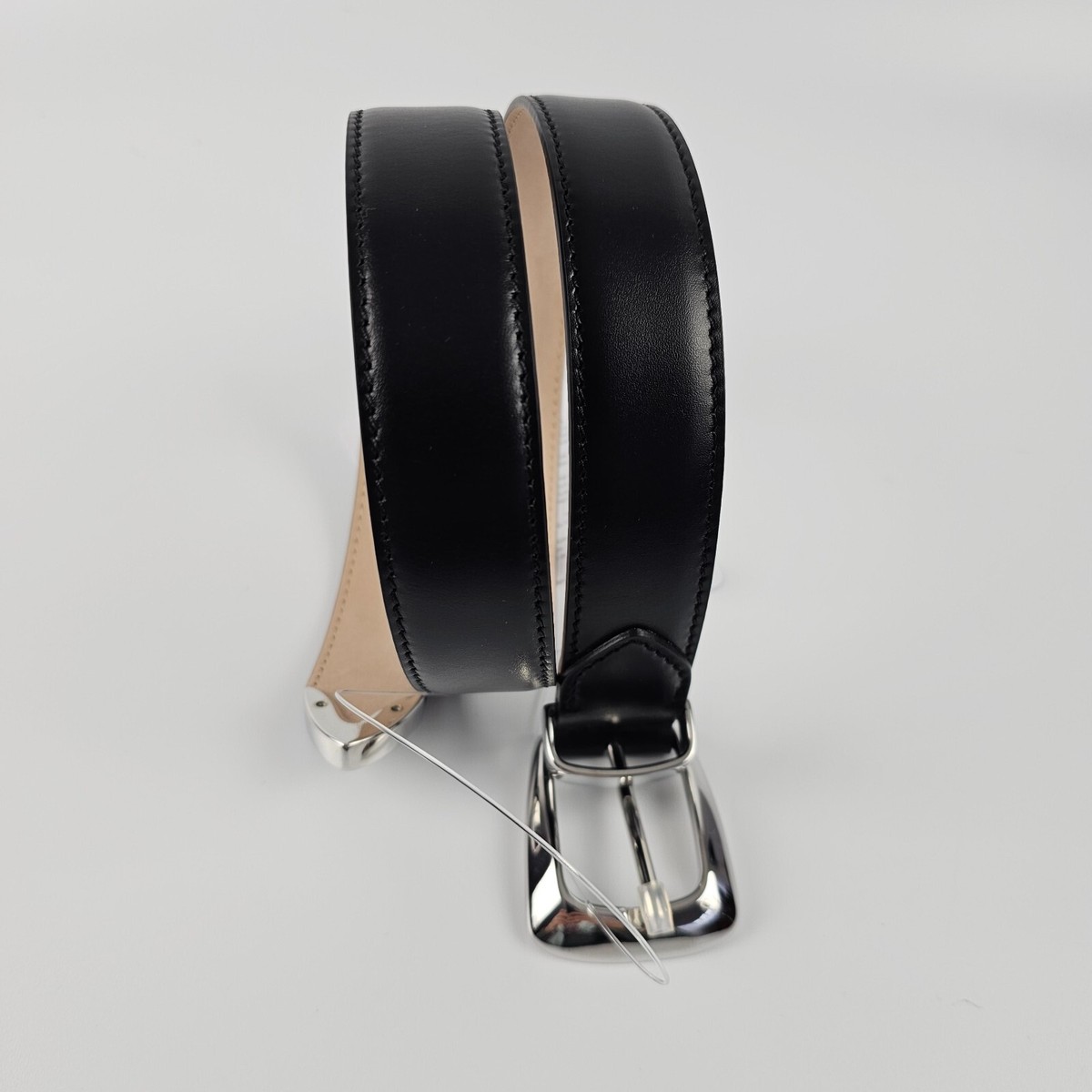 KHAITE Benny Black Leather With Silver 30mm Belt New And 