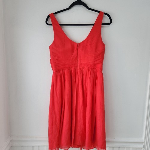 J. Vestido Crew 100% Seda Coral Heidi Damas de Honor Ocasión Especial Cóctel Talla 1 - Imagen 3 de 9