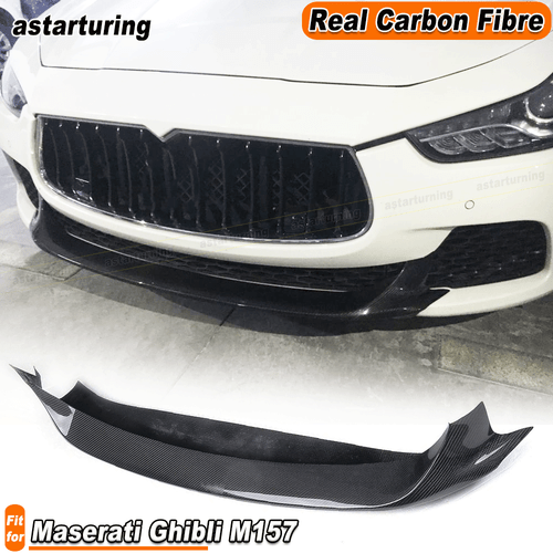 Alerón labial parachoques delantero de carbono real apto para Maserati Ghibli S Q4 Base 2014-2017 - Imagen 1 de 12