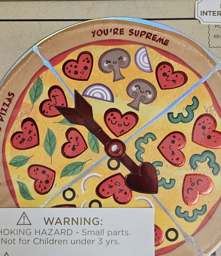 PAPYRUS SPIN THE PIZZA INTERACTIVE VALENTINE'S DAY CARD - Picture 3 of 5