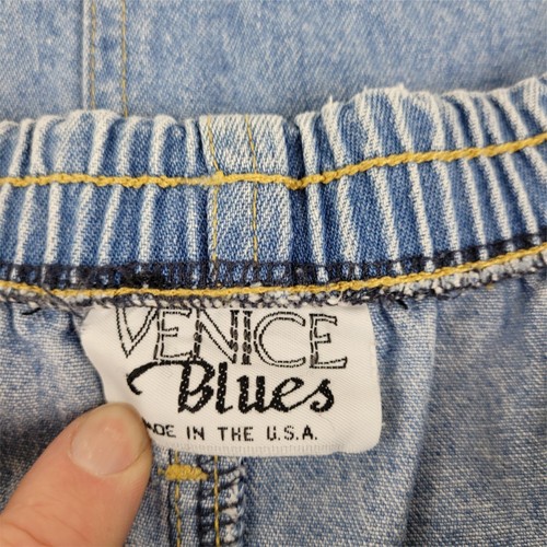 Denim Blues Womens Button Up Skirt Mid Length Vintage 28 Inch Waist Light Wash - Picture 7 of 8
