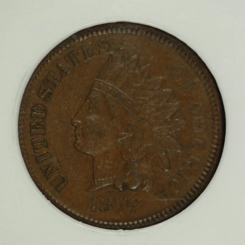 1877 Indian Cent. .01. NGC AU55, Key Date.