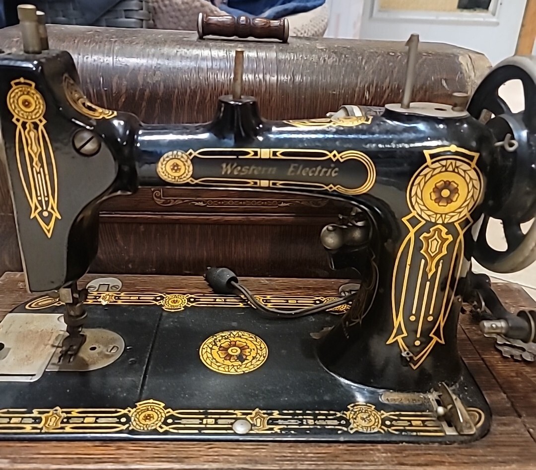 Antique Western Electric Sewing Machine W/ Case Heavy eBay