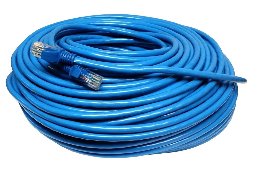 Blue CAT5 200FT 60M Cat5e Patch Ethernet LAN Network Router Wire Cable Cord New - Image 2 of 4