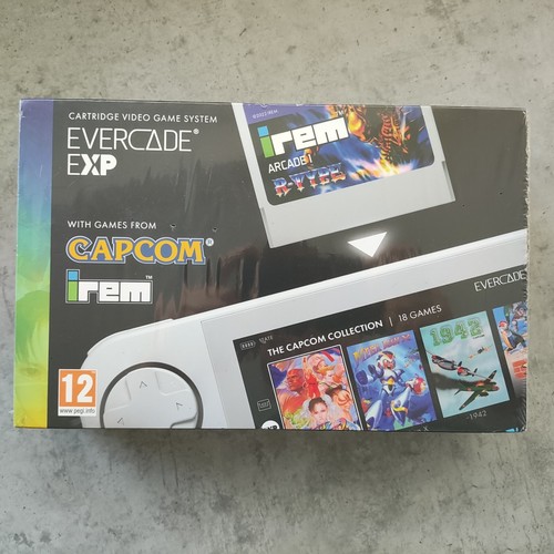 EVERCADE EXP Handheld Gaming Console, White incl. Capcom and IREM - NEW, SEALED