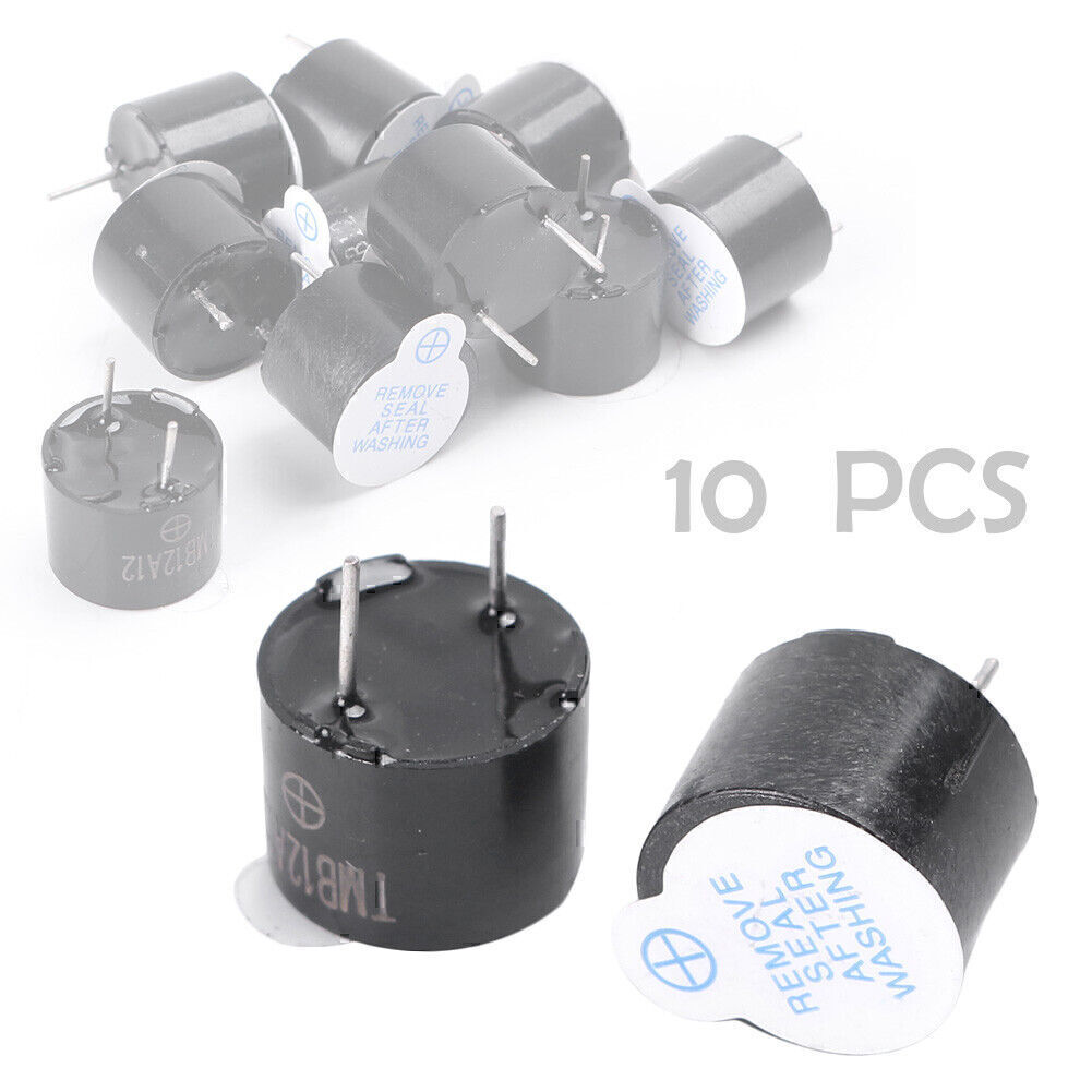 10 PCS 5V Active Magnetic Buzzers - 12mm Continuous Beep Alarm For Electronics