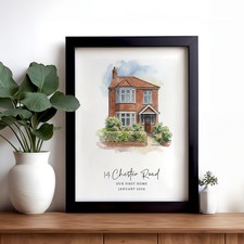 Personalised Watercolour House Portrait Print From Photo New Home Gift