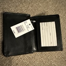 NWT Slim Front Pocket Wallet Genuine Leather Business Card Case ID Window