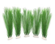 5Pcs Aquarium Decorations, Artificial Green Water Plants, Silk Fabrics, Plastic