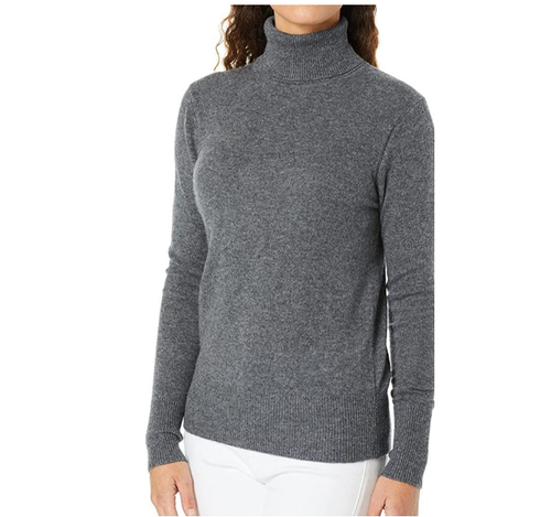 Equipment Delafine Cashmere Sweater Womens XL Gray Turtleneck Lightweight - Picture 9 of 9