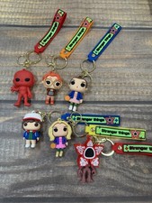 Stranger Things Chunky Keychains Set 6 Pc W/ Wristlet