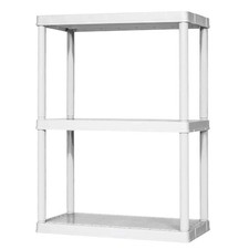 12 in.x33 in.x24 in. 3-tier 3 Shelves Resin Freestanding Garage Storage Shelving