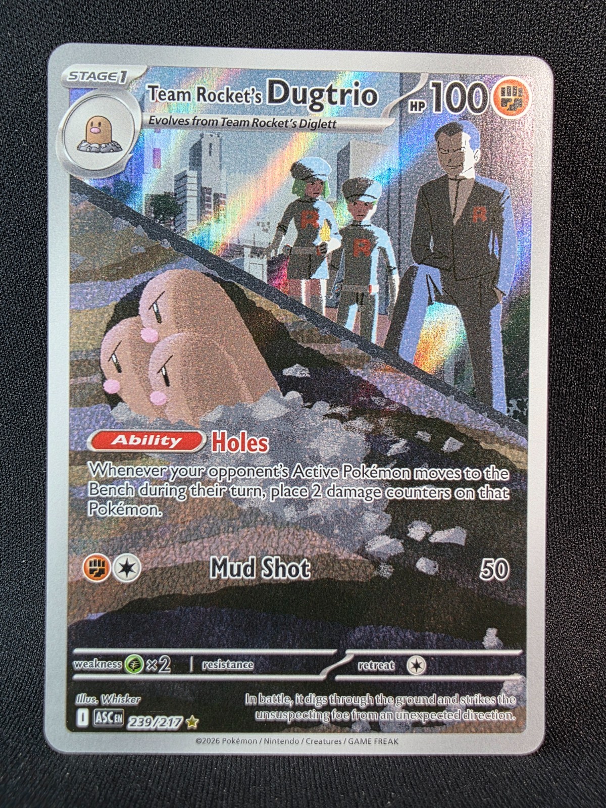 Team Rockets Dugtrio 239/217 - Pokemon TCG - Ascended Heroes- IR- NM