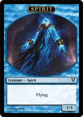 MTG 10 Spirit Token (Blue), NM-Mint, English Avacyn Restored