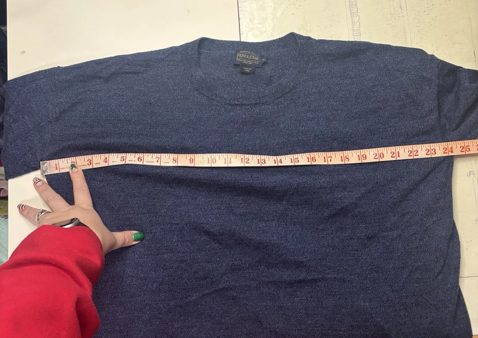 Pendleton 100% Merino Wool Crewneck Sweater Blue Mens Size XL Classic Solid - Image 3 of 4