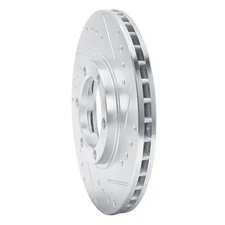 Dynamic Friction 631-37007R DFC Brake Rotor - Drilled and Slotted - Silver