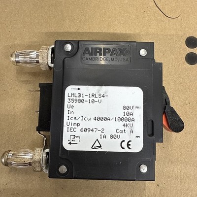 Trimm / Airpax 030017760C / LMLB1-1RLS4-35980-10-V Breaker 10 Amp Bullet, New