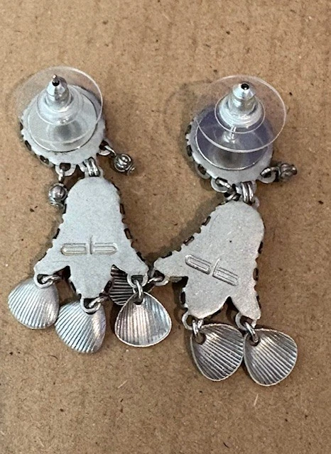 Pendientes Poste Barra Ayala "Indigo" Acero Inoxidable, Cuentas/Hilo Nuevos Foto 3 de 4