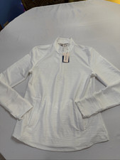 NWT Tommy Bahama Womens Golf Half Zip Performance LS WHITE Jacket UPF50 MEDIUM