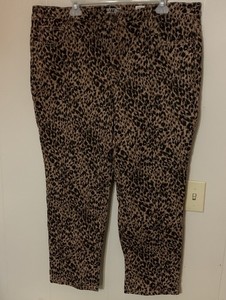 Terra&Sky Womens Animal Print Pants Size 18W Petite Straight Leg