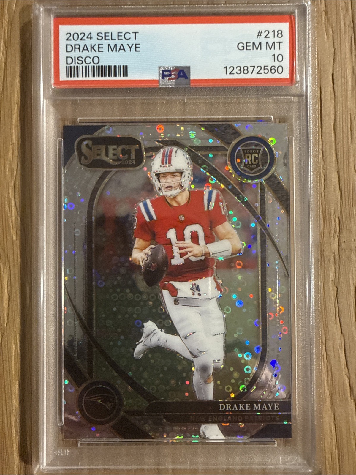 2024 Panini Select - Club Level Drake Maye #218 Silver Disco PSA 10