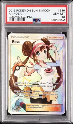 2019 POKEMON SUN & MOON COSMIC ECLIPSE #236 FULL ART/ROSA PSA 10