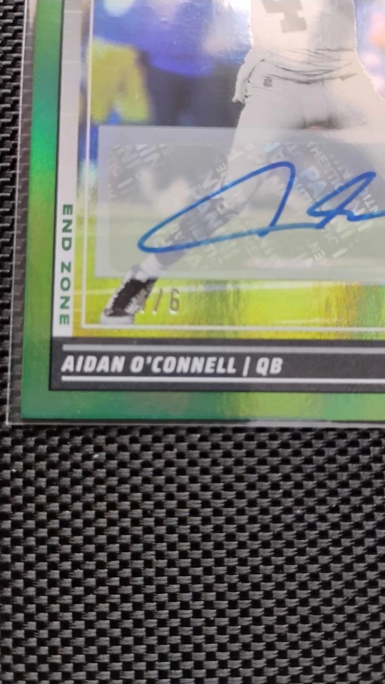 2024 Score Aidan O'Connell Autograph End Zone Green #/6 Raiders Auto SP  - Image 2 of 4
