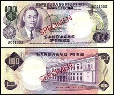 Philippines 100 Piso, 1969 ND, P-147s, Used, Specimen