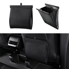 Portable Waterproof Car Trash Can Leather Garbage Bin Bag Organizer For Vehicles