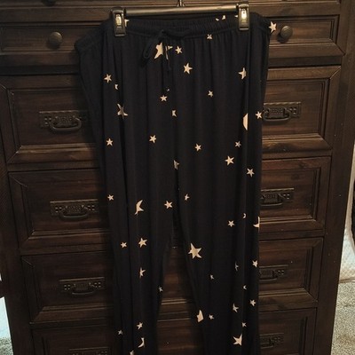 Real Essentials Women's 2XL Navy Star Pajama Pants Drawstring Waist
