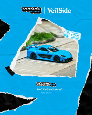 Tarmac Works 1:64 RX-7 VeilSide Fortune7 Blue Diecast Model Car